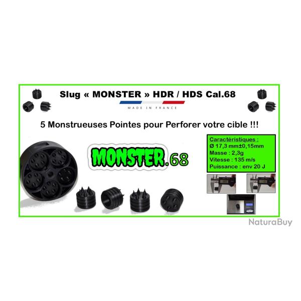 .68 MONSTER x100 // Slugs cal. 68 HDR & HDS // lot de 200 Slugs