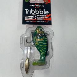 Leurre souple arm&eacute; Sakura Tribbble 67mm/35,5g Green z&eacute;bra