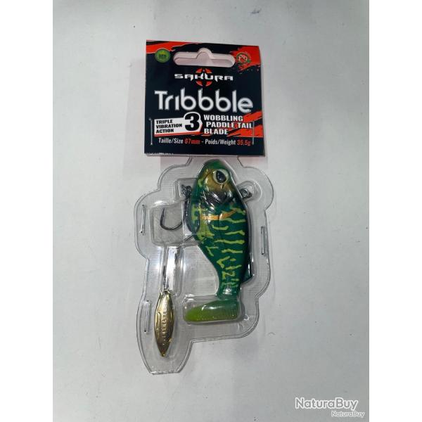 Leurre souple arm� Sakura Tribbble 67mm/35,5g Green z�bra