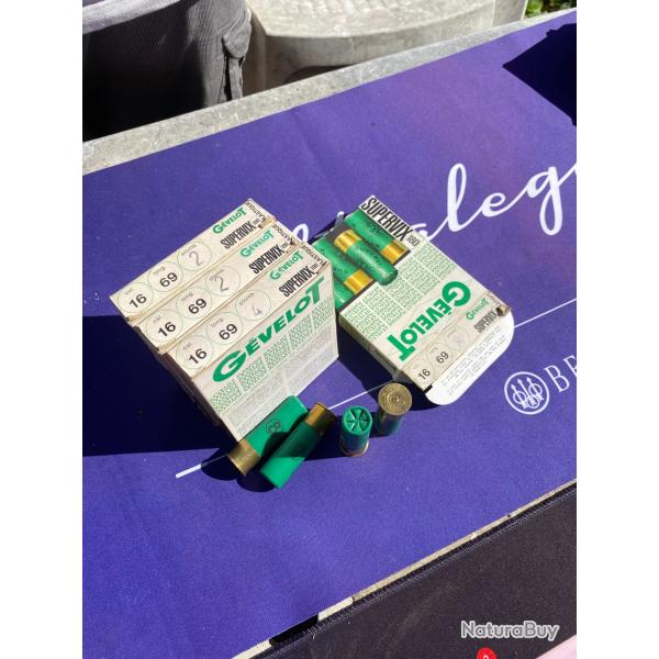 Lot de cartouches calibre 16 Gevelot Supervix