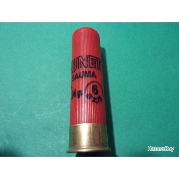 Cartouche de chasse cal: 24 TUNET SAUMA 24 g plomb de 6, �tui plastic rouge de 65 m/m