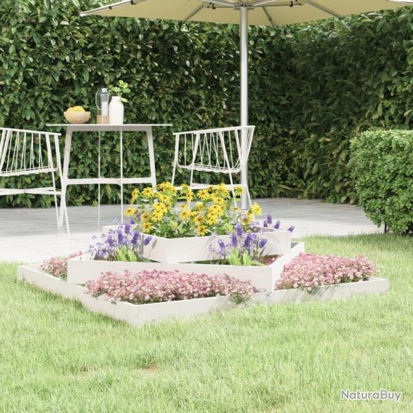 Jardini�re Blanc 112x112x27 cm Bois massif de pin