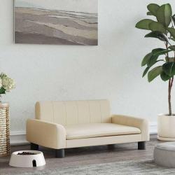 Lit pour chien cr&egrave;me 70x45x30 cm tissu