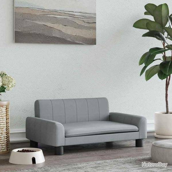 Lit pour chien gris clair 70x45x30 cm tissu