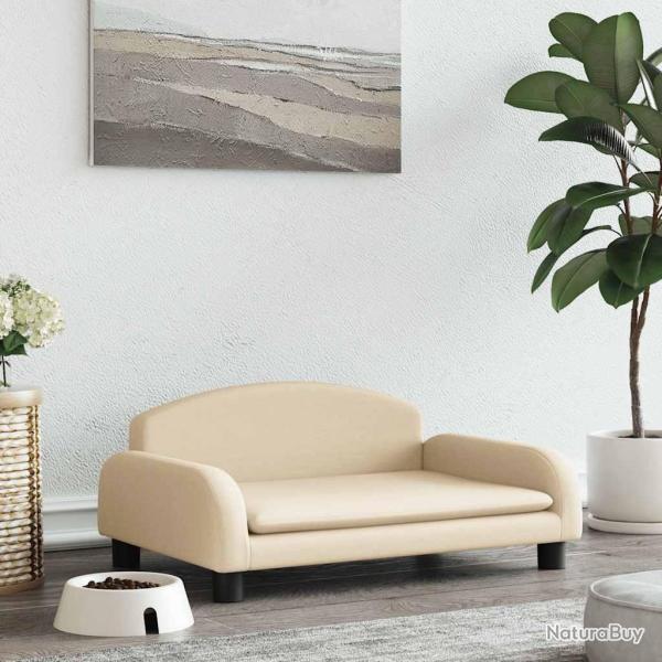 Lit pour chien crme 70x45x30 cm tissu