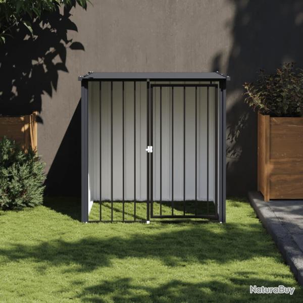 Niche pour chien avec toit noir 110x103x109 cm acier galvanis�
