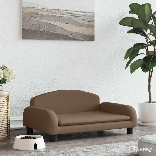 Lit pour chien marron 70x45x30 cm tissu