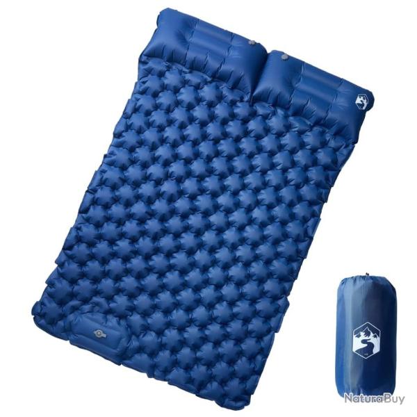 Matelas de camping autogonflant avec oreillers 2 personnes