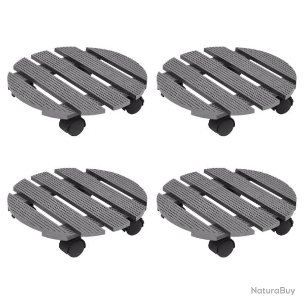 Chariots � plantes 4 pcs Gris �30x7,5 cm WPC