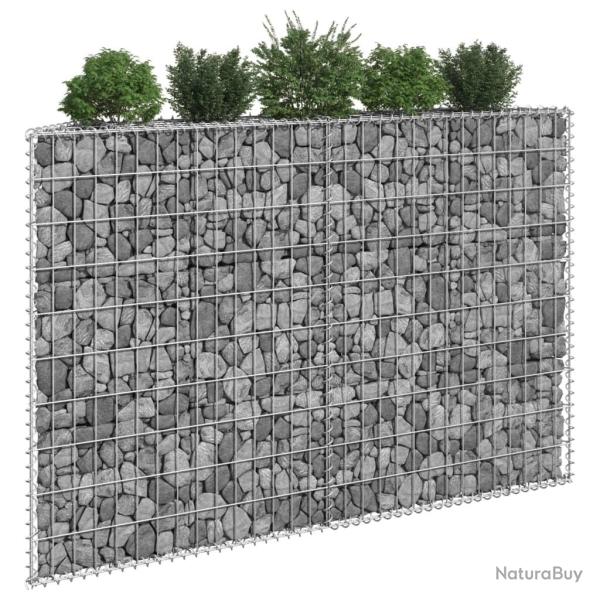 Lit sur�lev� � gabion en trap�ze Acier galvanis� 150x20x100 cm