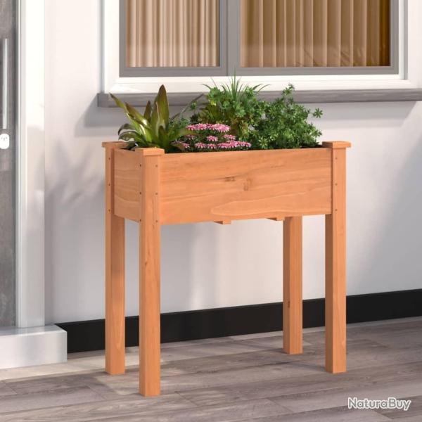 Jardinire avec doublure marron 71x37x76cm bois massif de sapin