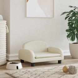 Lit pour chien cr&egrave;me 50x40x30 cm similicuir