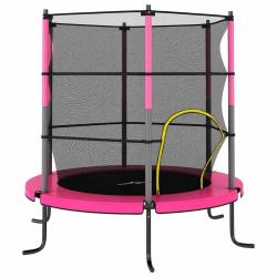 Trampoline avec filet de sécurité Rond 140x160 cm Rose