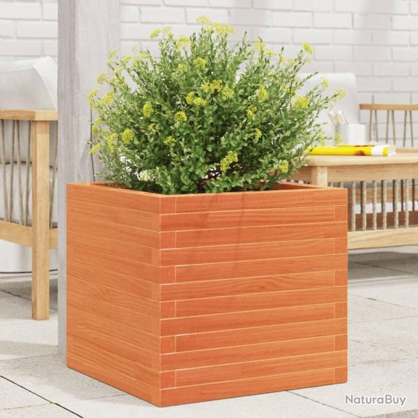 Jardinire cire marron 50x50x46 cm bois de pin massif