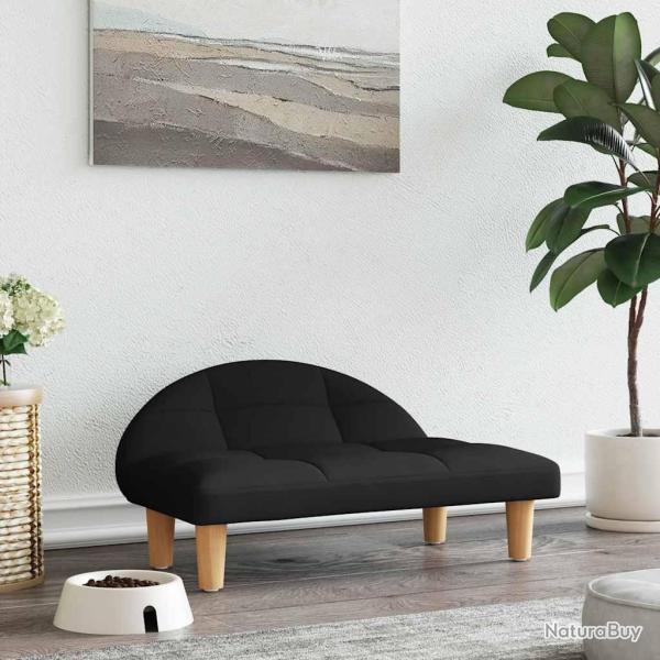 Lit pour chien noir 70x52x30 cm tissu