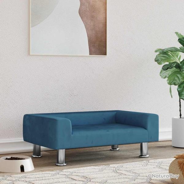 Lit pour chien bleu 70x45x26,5 cm velours