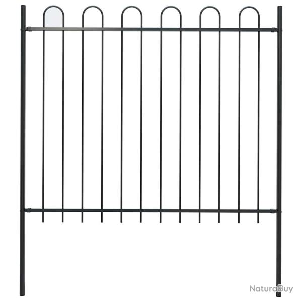 Clture de jardin avec dessus en cerceau Acier 1,8 m Noir