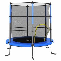 Trampoline avec filet de s&eacute;curit&eacute; Rond 140x160 cm Bleu