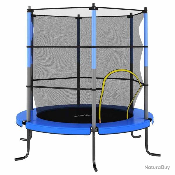 Trampoline avec filet de scurit Rond 140x160 cm Bleu