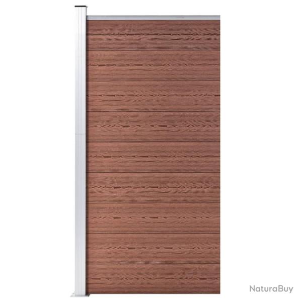 Panneau de clture WPC 95x186 cm Marron
