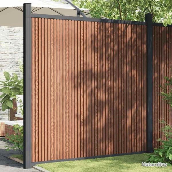 Panneau de clture marron 173x186 cm WPC