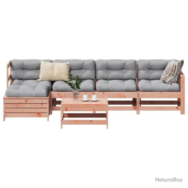 Salon de jardin 6 pcs bois massif sapin de douglas