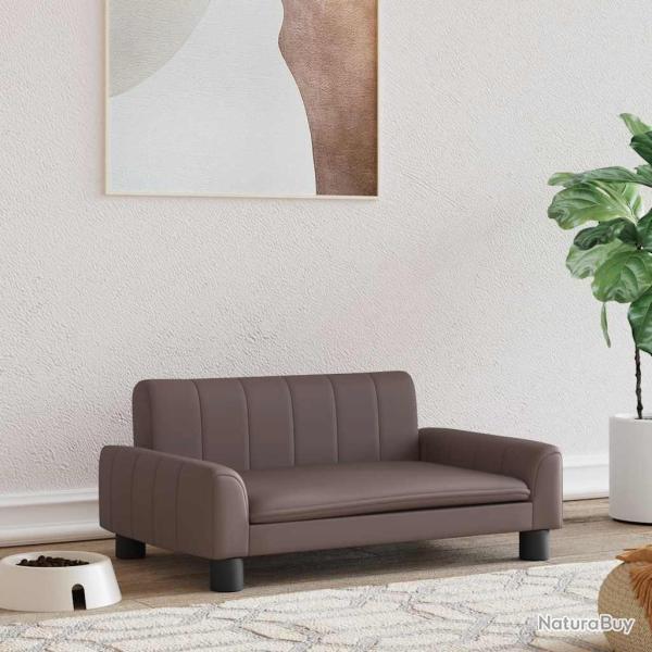 Lit pour chien marron 70x45x30 cm similicuir