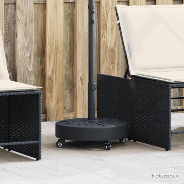 Base de parasol avec roues pour mts 38 / 48 mm 27 kg rond