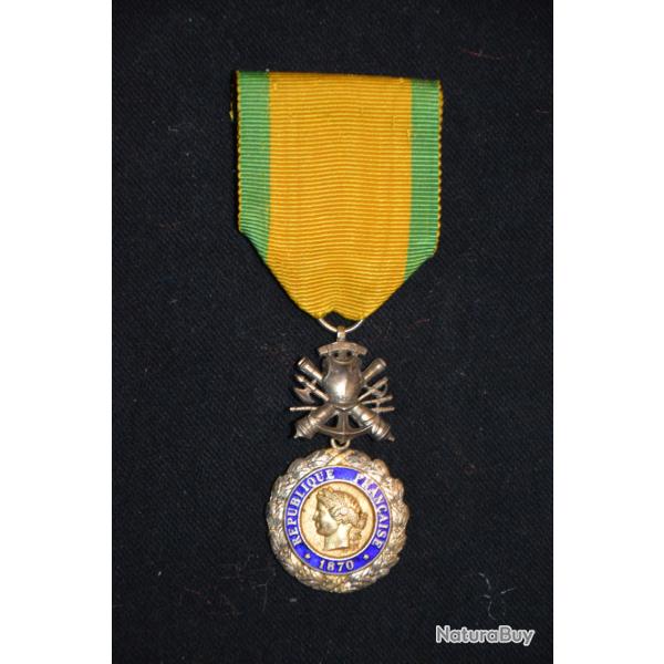 EXCEPTIONNELLE MEDAILLE MILITAIRE 1870-RARE 4 TYPE BIFACE CUIRASSE-FOND GRENE-ARGENT ET VERMEIL