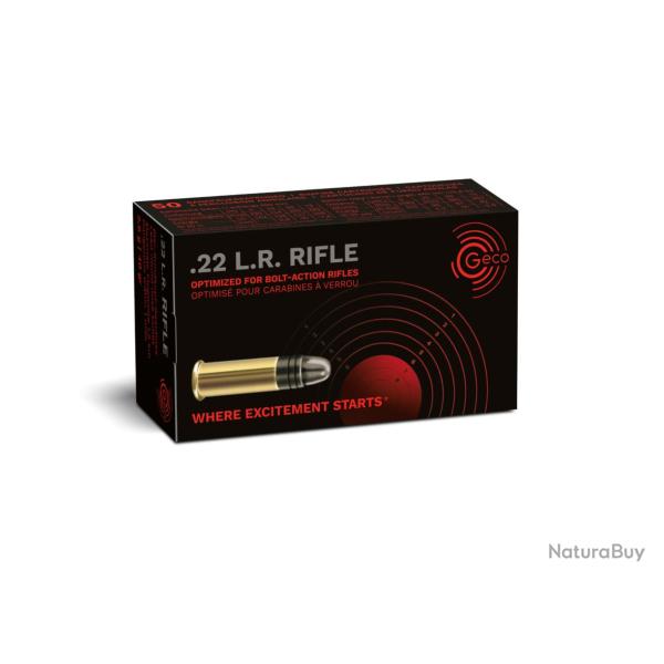 Cartouches GECO RIFLE Calibre 22LR - Boite de 50 unit�s