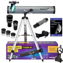 Télescope Astrophotographie Levenhuk Blitz 114 Base avec Zoom, Oculaires et Accessoires