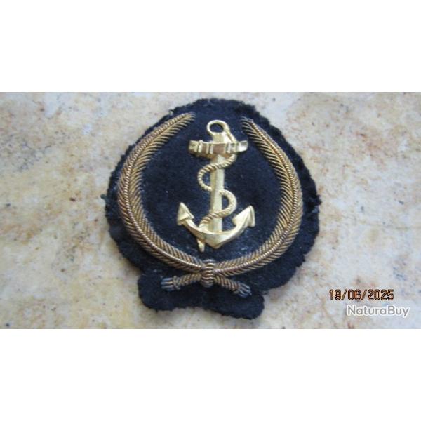 insigne casquette marine (sous ) officier marinier marin ancre laiton