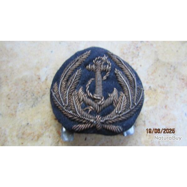insigne casquette marine (sous ) officier marinier marin ancre canetile