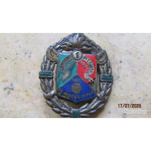 Insigne 1� R�giment Etranger cavalerie Alg�rie 2attaches DRAGO PARIS l�gion etrang�re guilloch�