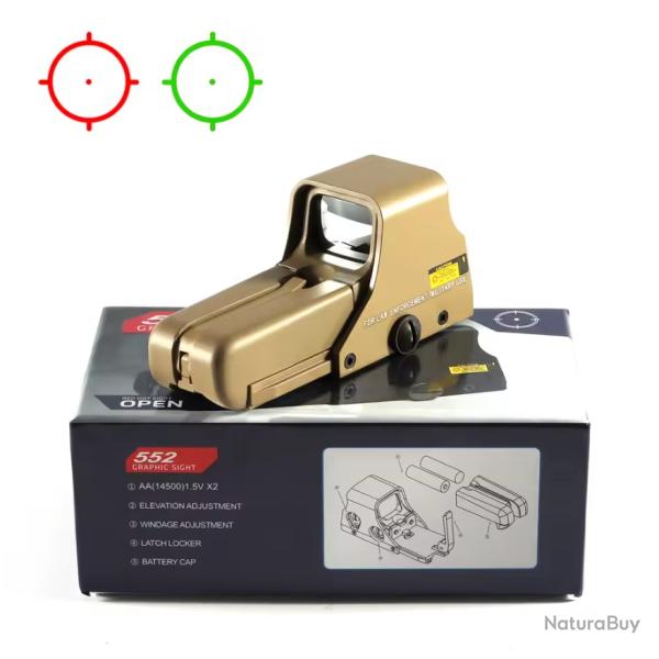 Vise holographique mod 552 TAN rouge/vert (4)