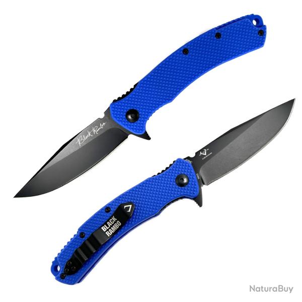Couteau V Nives Blue Rambo Utility Lame Acier 420HC Clip Point Manche FRN Liner Lock VNI34FPBBL