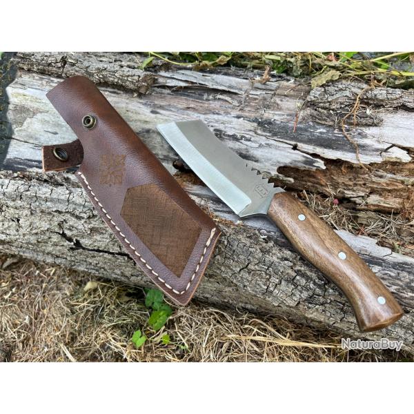 NOUVEAU Couteau 23cm lame scramasaxe court nordique forg� LLF s�rie chasse
