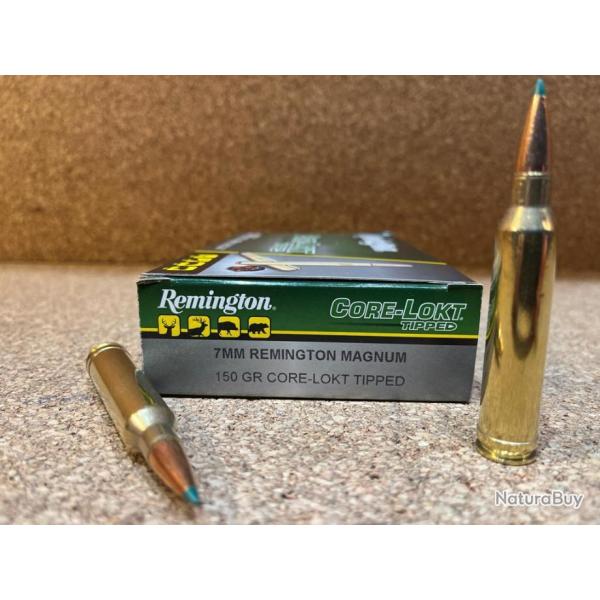 20 Cartouches Remington Core-Lokt Tipped - C/7mm Rem Mag - 150 grains EN STOCK