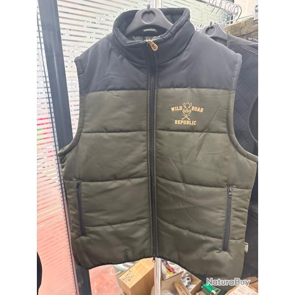 !! NEUF !! GILET POLAIRE KAKI PERCUSSION WILD BOAR REPUBLIC XXXL
