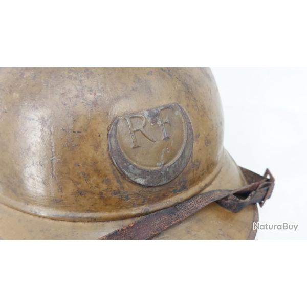 CASQUE ADRIAN MODELE 15 TIRAILLEURS ARM�E D'AFRIQUE - FRANCE WW1 PREMIERE GUERRE MONDIALE Bon France