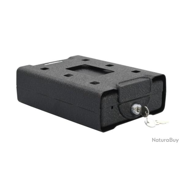 Coffre de s�curit� noir en m�tal - Compact, pratique et s�curis� pour voiture, camping ou voyage