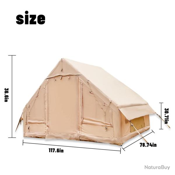 Tente de Camping Gonflable Triangulaire, Installation Facile, 4 Saisons, 2 Personnes, Imperm�able, C