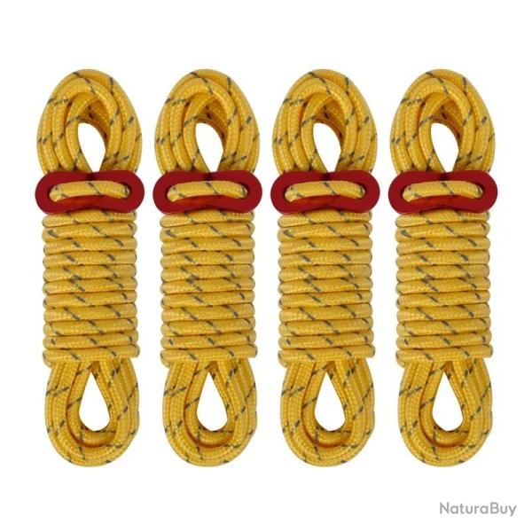 Cordes de Guyline pour tente ext�rieure, 5mm, 4M, lignes r�fl�chissantes pour Camping, avec tendeur 