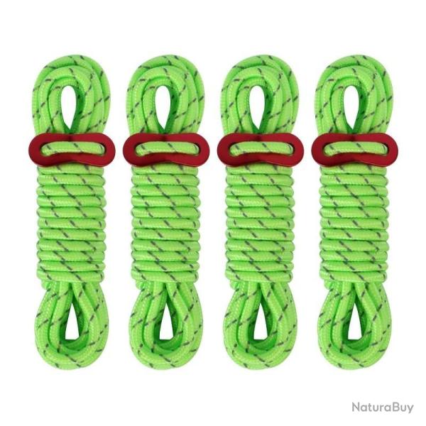 Cordes de Guyline pour tente ext�rieure, 5mm, 4M, lignes r�fl�chissantes pour Camping, avec tendeur 