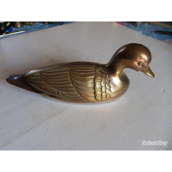 canard en bronze dor� et argent� 21 cm 570 g TBE