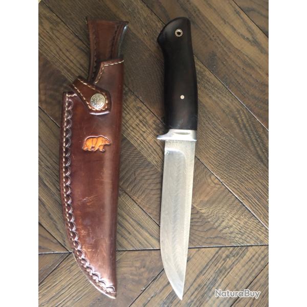 Dague de chasse damas tranchant rapporte artisan sign Vally