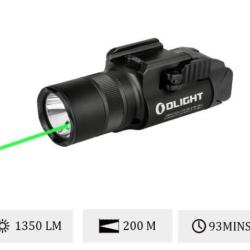 Olight Baldr Pro R - Lampe Tactique 1350 Lumens avec Laser Vert pour Rail GL & 1913