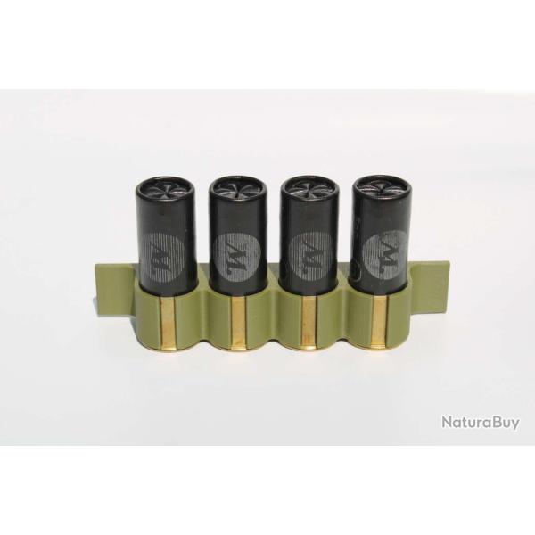 Support cartouches calibre 12 Kaki - impression 3D - � fixer sur carabine ou fusil