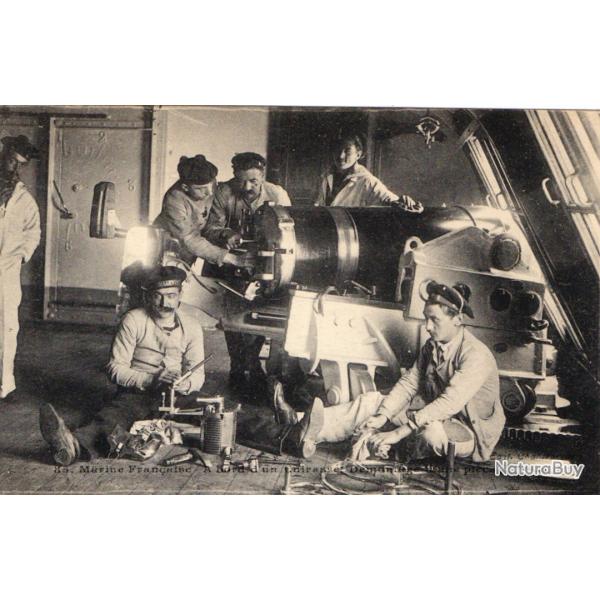 CPA -Marine Fran�aise - A bord d�un cuirass� - D�montage d�une pi�ce gros calibre  N�3204