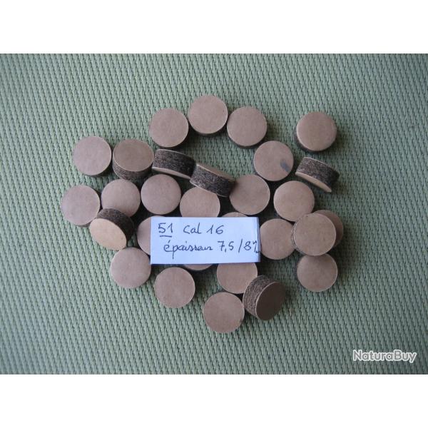 51 bourres de compl�ment cal 16 �paisseurs 7,5 � 8 mm
